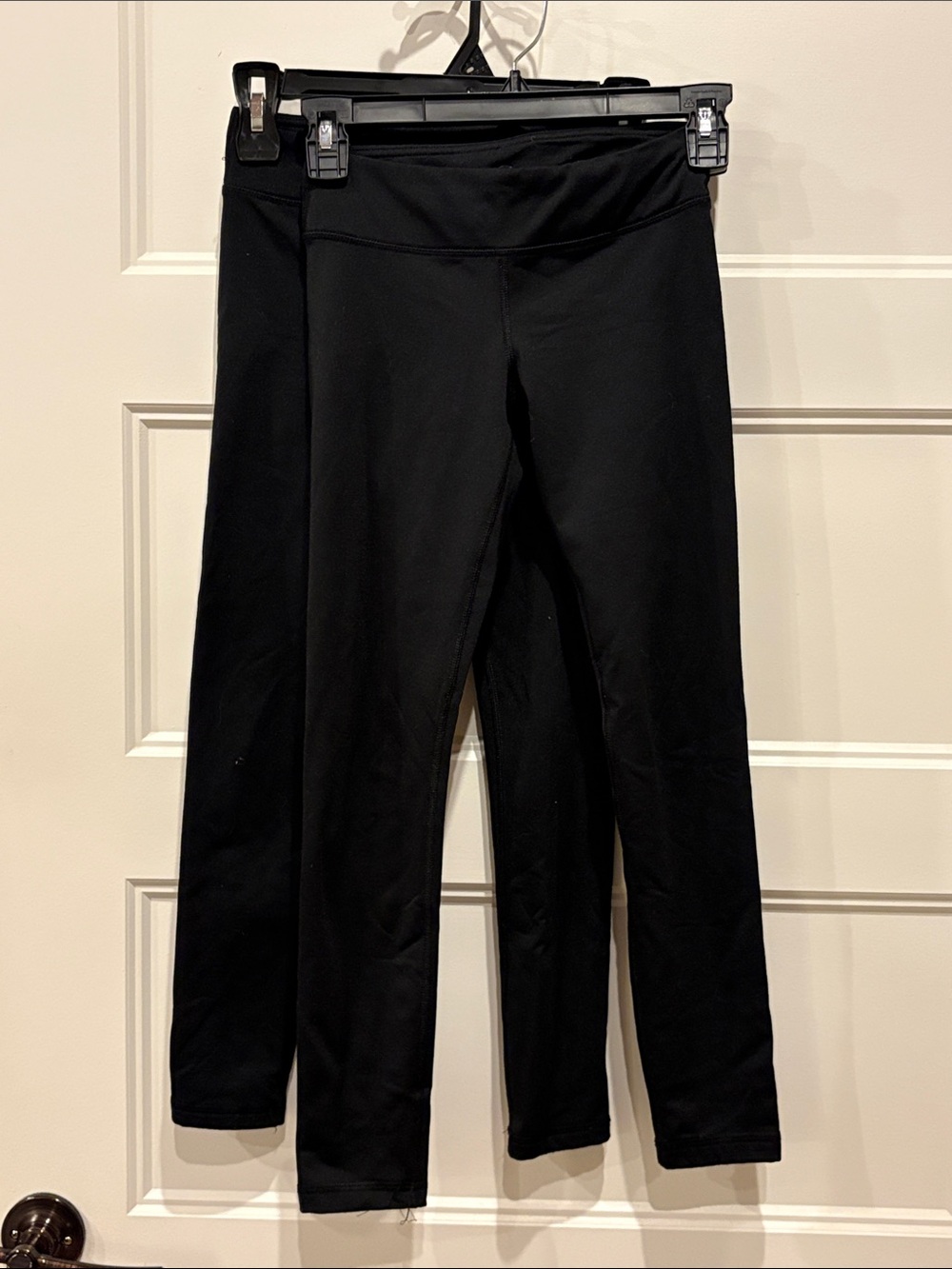 2 pair 90 Degree By Reflex Kids Black fleece lined Athletic Leggings